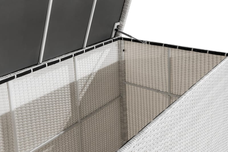 Gigant vedenpitävä XL-tyynysäilytyslaatikko ulkokäyttöön – Polyrottinkinen säilytyslaatikko (L150xS90xK101 cm) - Valkoinen - Puutarhakalusteet - Säilytyslaatikot & kalustesuojat - Säilytyslaatikot ulos