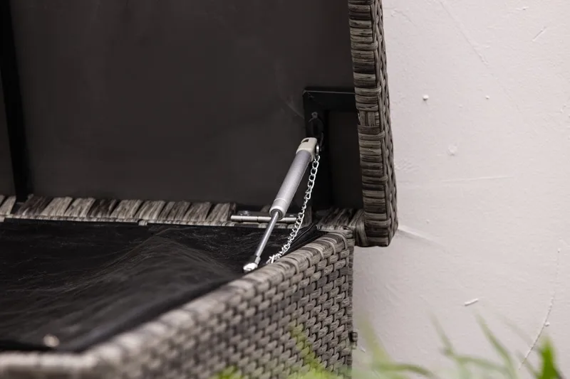 Gigant vedenpitävä XL-tyynysäilytyslaatikko ulkokäyttöön – Polyrottinkinen säilytyslaatikko (L150xS90xK101 cm) - Harmaa - Puutarhakalusteet - Säilytyslaatikot & kalustesuojat - Säilytyslaatikot ulos