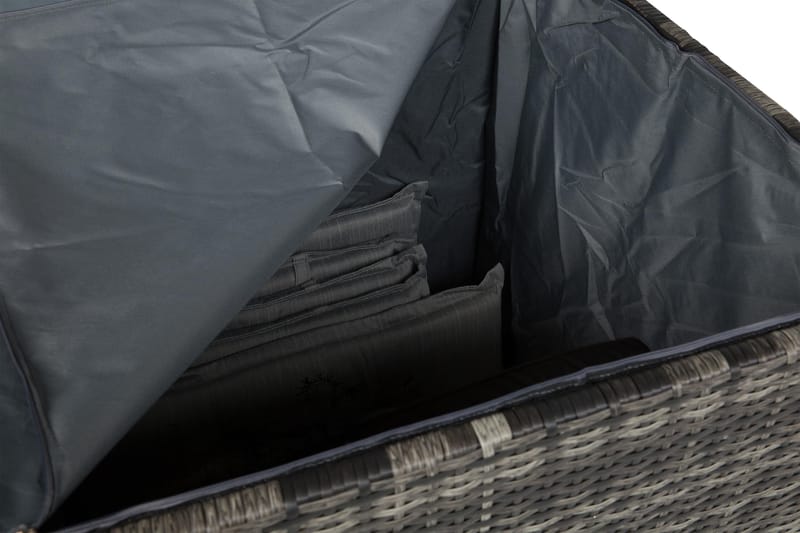 Gigant vedenpitävä XL-tyynysäilytyslaatikko ulkokäyttöön – Polyrottinkinen säilytyslaatikko (L150xS90xK101 cm) - Harmaa - Puutarhakalusteet - Säilytyslaatikot & kalustesuojat - Säilytyslaatikot ulos