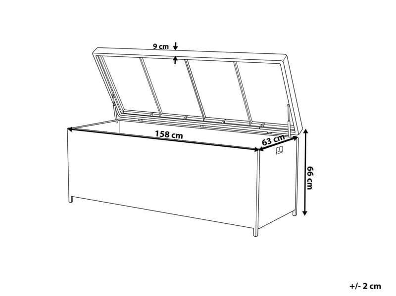 Pehmustelaatikko Modena 158 cm - Puutarhakalusteet - Säilytyslaatikot & kalustesuojat - Säilytyslaatikot ulos
