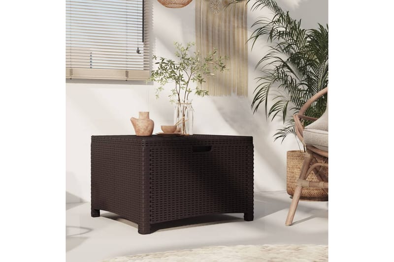 Puutarhan säilytyslaatikko 60x54x41 cm PP rottinki ruskea - Ruskea - Puutarhakalusteet - Säilytyslaatikot & kalustesuojat - Säilytyslaatikot ulos