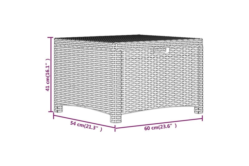 Puutarhan säilytyslaatikko 60x54x41 cm PP rottinki ruskea - Ruskea - Säilytyslaatikot ulos