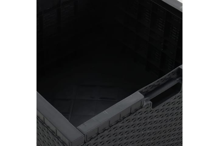 Puutarhan säilytyslaatikko 60x54x41 cm PP rottinki grafiitti - Musta - Säilytyslaatikot ulos