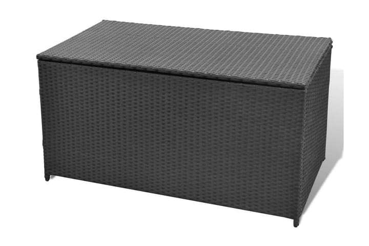 Puutarhan säilytyslaatikko musta 120x50x60cm polyrottinki - Musta - Säilytyslaatikot ulos
