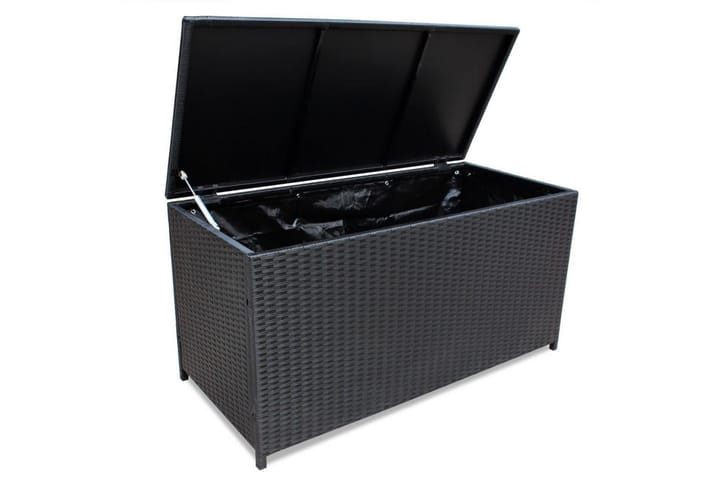 Puutarhan säilytyslaatikko musta 150x50x60cm polyrottinki - Musta - Säilytyslaatikot ulos