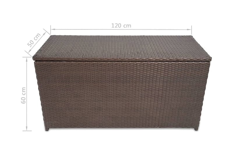 Puutarhan säilytyslaatikko ruskea 120x50x60cm polyrottinki - Ruskea - Puutarhakalusteet - Säilytyslaatikot & kalustesuojat - Säilytyslaatikot ulos