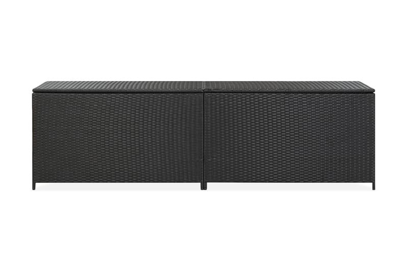 Puutarhan säilytyslaatikko polyrottinki 200x50x60 cm musta - Musta - Puutarhakalusteet - Säilytyslaatikot & kalustesuojat - Säilytyslaatikot ulos