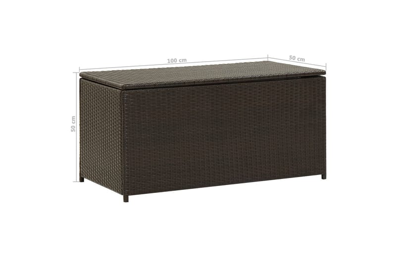 Puutarhan säilytyslaatikko polyrottinki 100x50x50 cm ruskea - Ruskea - Puutarhakalusteet - Säilytyslaatikot & kalustesuojat - Säilytyslaatikot ulos