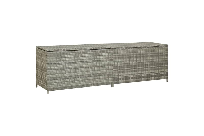 Puutarhan säilytyslaatikko polyrottinki 200x50x60 cm harmaa - Harmaa - Puutarhakalusteet - Säilytyslaatikot & kalustesuojat - Säilytyslaatikot ulos