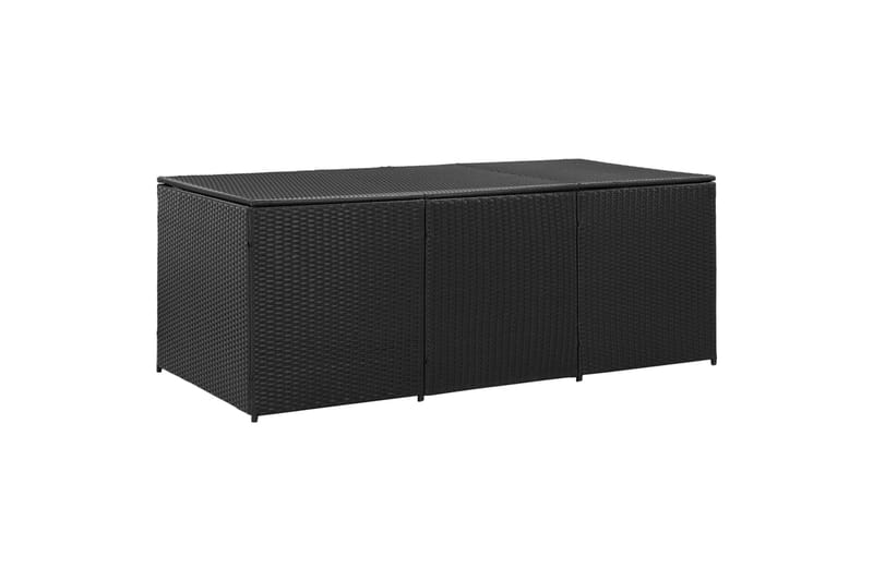 Puutarhan säilytyslaatikko polyrottinki 180x90x75 cm musta - Musta - Puutarhakalusteet - Säilytyslaatikot & kalustesuojat - Säilytyslaatikot ulos