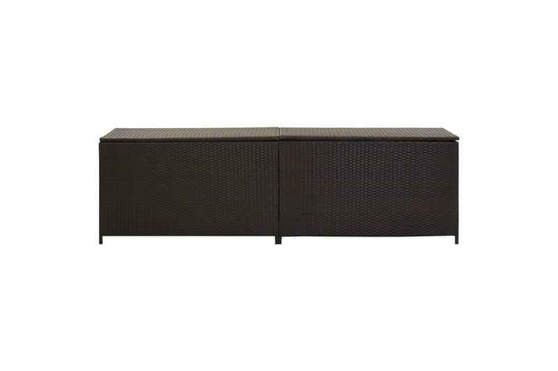 Puutarhan säilytyslaatikko polyrottinki 200x50x60 cm ruskea - Ruskea - Puutarhakalusteet - Säilytyslaatikot & kalustesuojat - Säilytyslaatikot ulos