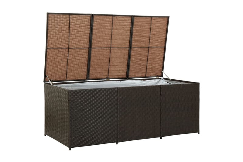 Puutarhan säilytyslaatikko polyrottinki 180x90x75 cm ruskea - Ruskea - Puutarhakalusteet - Säilytyslaatikot & kalustesuojat - Säilytyslaatikot ulos