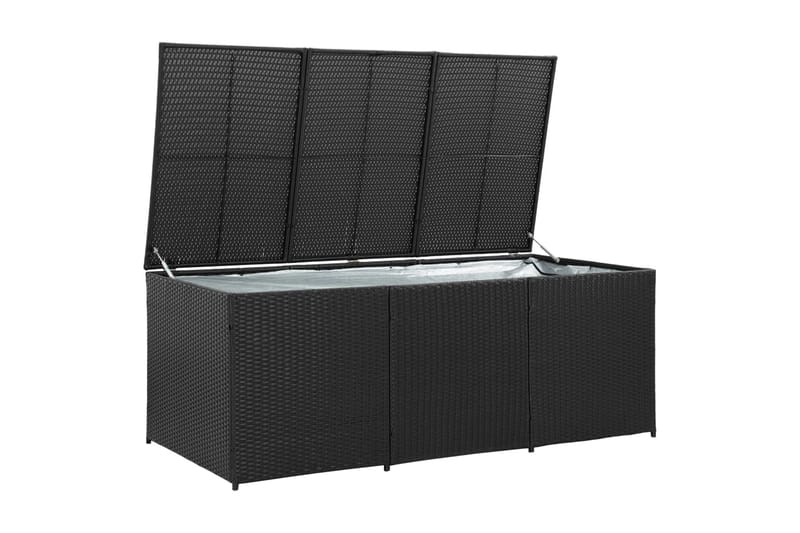 Puutarhan säilytyslaatikko polyrottinki 180x90x75 cm musta - Musta - Puutarhakalusteet - Säilytyslaatikot & kalustesuojat - Säilytyslaatikot ulos