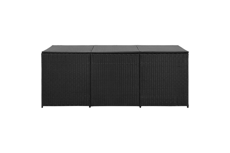 Puutarhan säilytyslaatikko polyrottinki 180x90x75 cm musta - Musta - Puutarhakalusteet - Säilytyslaatikot & kalustesuojat - Säilytyslaatikot ulos