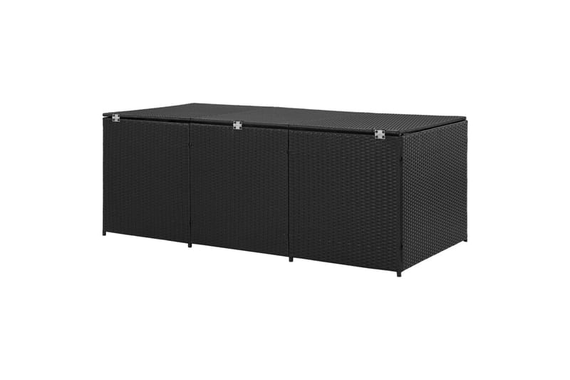 Puutarhan säilytyslaatikko polyrottinki 180x90x75 cm musta - Musta - Puutarhakalusteet - Säilytyslaatikot & kalustesuojat - Säilytyslaatikot ulos