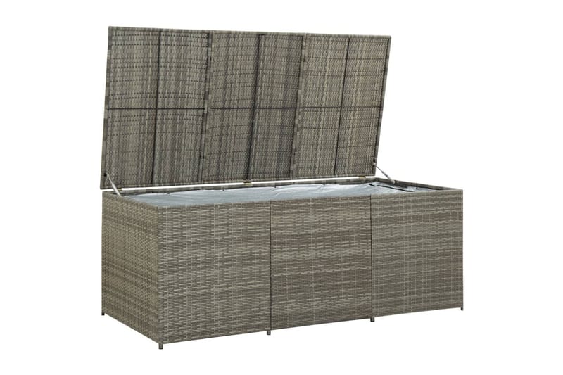 Puutarhan säilytyslaatikko polyrottinki 180x90x75 cm harmaa - Harmaa - Puutarhakalusteet - Säilytyslaatikot & kalustesuojat - Säilytyslaatikot ulos