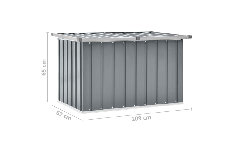 Puutarhan varastoarkku harmaa 109x67x65 cm - Puutarhakalusteet - Säilytyslaatikot & kalustesuojat - Säilytyslaatikot ulos