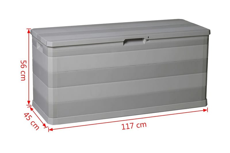 Puutarhan Varastoarkku harmaa 117x45x56 cm - Harmaa - Puutarhakalusteet - Säilytyslaatikot & kalustesuojat - Säilytyslaatikot ulos