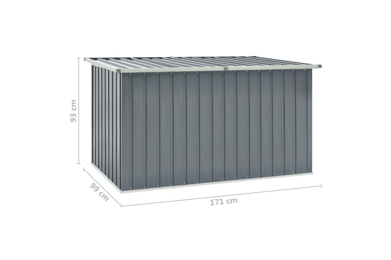 Puutarhan varastoarkku harmaa 171x99x93 cm - Puutarhakalusteet - Säilytyslaatikot & kalustesuojat - Säilytyslaatikot ulos