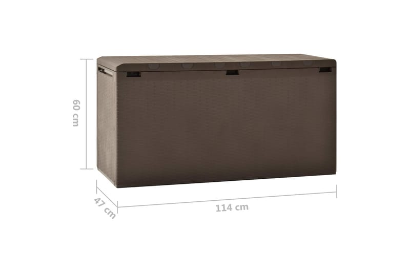 Puutarhan varastoarkku ruskea 114x47x60 cm - Puutarhakalusteet - Säilytyslaatikot & kalustesuojat - Säilytyslaatikot ulos