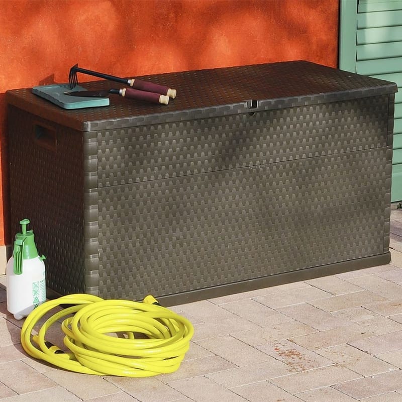 Puutarhan Varastoarkku ruskea 120x56x63 cm - Ruskea - Puutarhakalusteet - Säilytyslaatikot & kalustesuojat - Säilytyslaatikot ulos