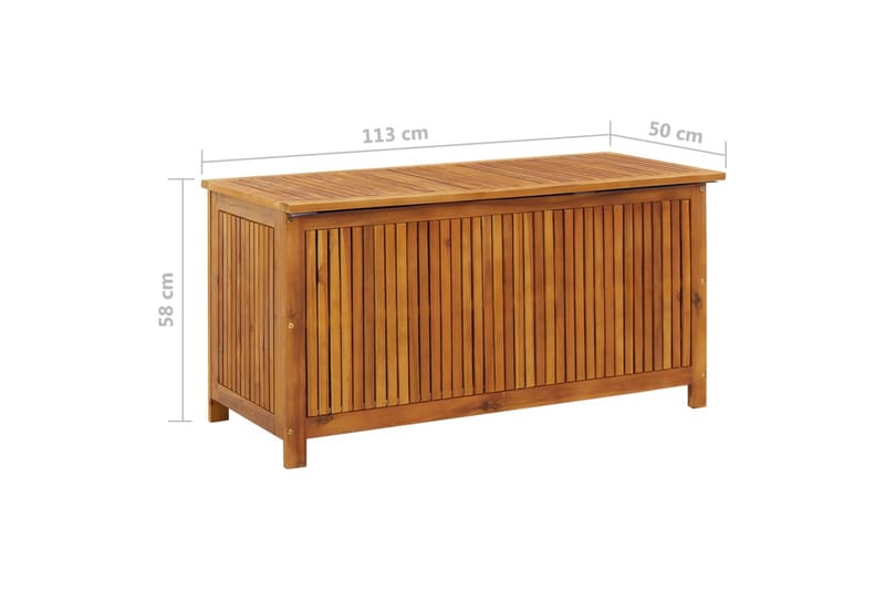 Puutarhan varastolaatikko 113x50x58 cm täysi akasiapuu - Ruskea - Puutarhakalusteet - Säilytyslaatikot & kalustesuojat - Säilytyslaatikot ulos