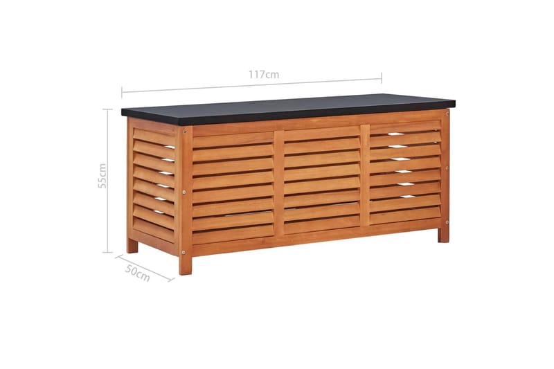Puutarhan varastolaatikko 117x50x55 cm täysi eukalyptuspuu - Puutarhakalusteet - Säilytyslaatikot & kalustesuojat - Säilytyslaatikot ulos
