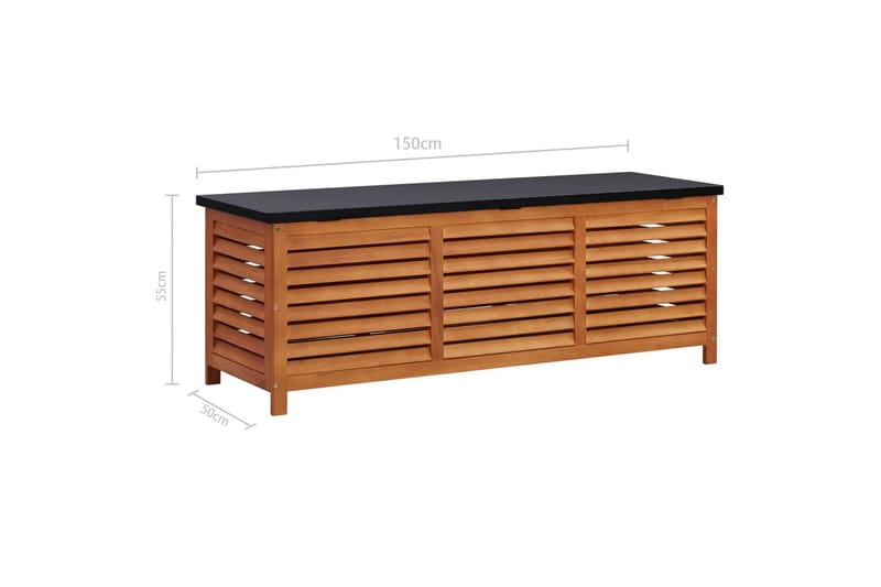 Puutarhan varastolaatikko 150x50x55 cm täysi eukalyptuspuu - Puutarhakalusteet - Säilytyslaatikot & kalustesuojat - Säilytyslaatikot ulos