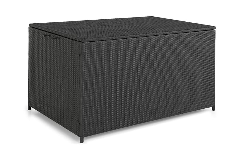 Sydney vedenpitävä Large-tyynysäilytyslaatikko ulkokäyttöön – Polyrottinkinen säilytyslaatikko (L140xS80xK90 cm), Musta