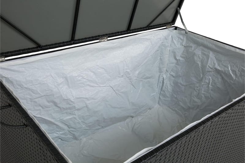 Sydney vedenpitävä Large-tyynysäilytyslaatikko ulkokäyttöön – Polyrottinkinen säilytyslaatikko (L140xS80xK90 cm) - Musta - Puutarhakalusteet - Säilytyslaatikot & kalustesuojat - Säilytyslaatikot ulos