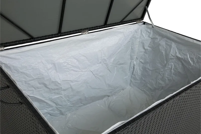 Sydney vedenpitävä Large-tyynysäilytyslaatikko ulkokäyttöön – Polyrottinkinen säilytyslaatikko (L140xS80xK90 cm) - Musta - Puutarhakalusteet - Säilytyslaatikot & kalustesuojat - Säilytyslaatikot ulos