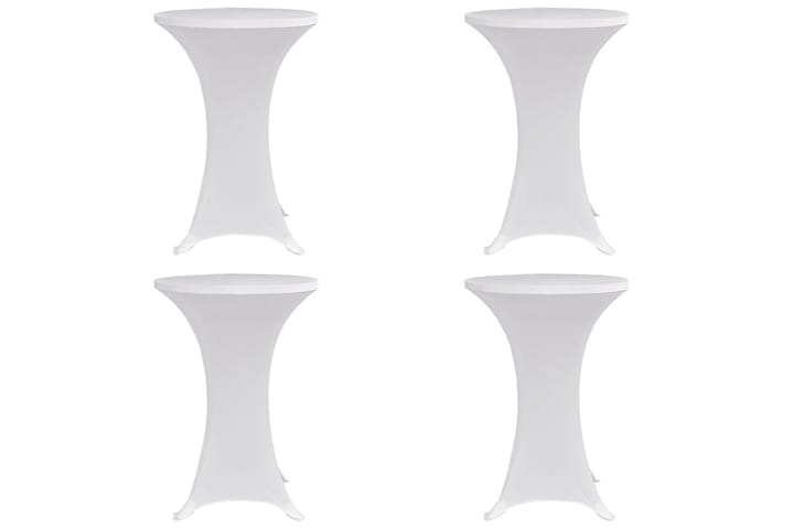 Seisovan pöydän päällyste Ã˜60 cm valkoinen venyvä 4 kpl - Valkoinen - Ulkokalusteiden suojapeite