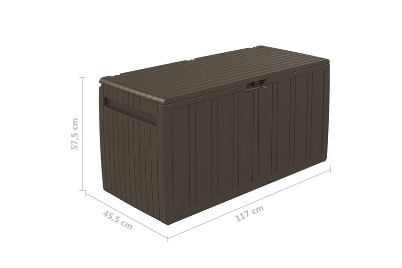 Tyynylaatikko ruskea 117x45,5x57,5 cm 270 l - Ruskea - Puutarhakalusteet - Säilytyslaatikot & kalustesuojat - Säilytyslaatikot ulos