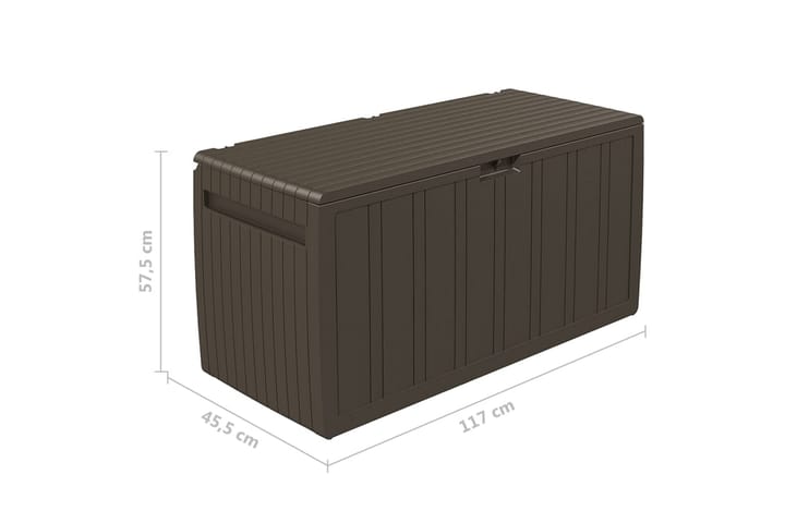 Tyynylaatikko ruskea 117x45,5x57,5 cm 270 l - Ruskea - Säilytyslaatikot ulos