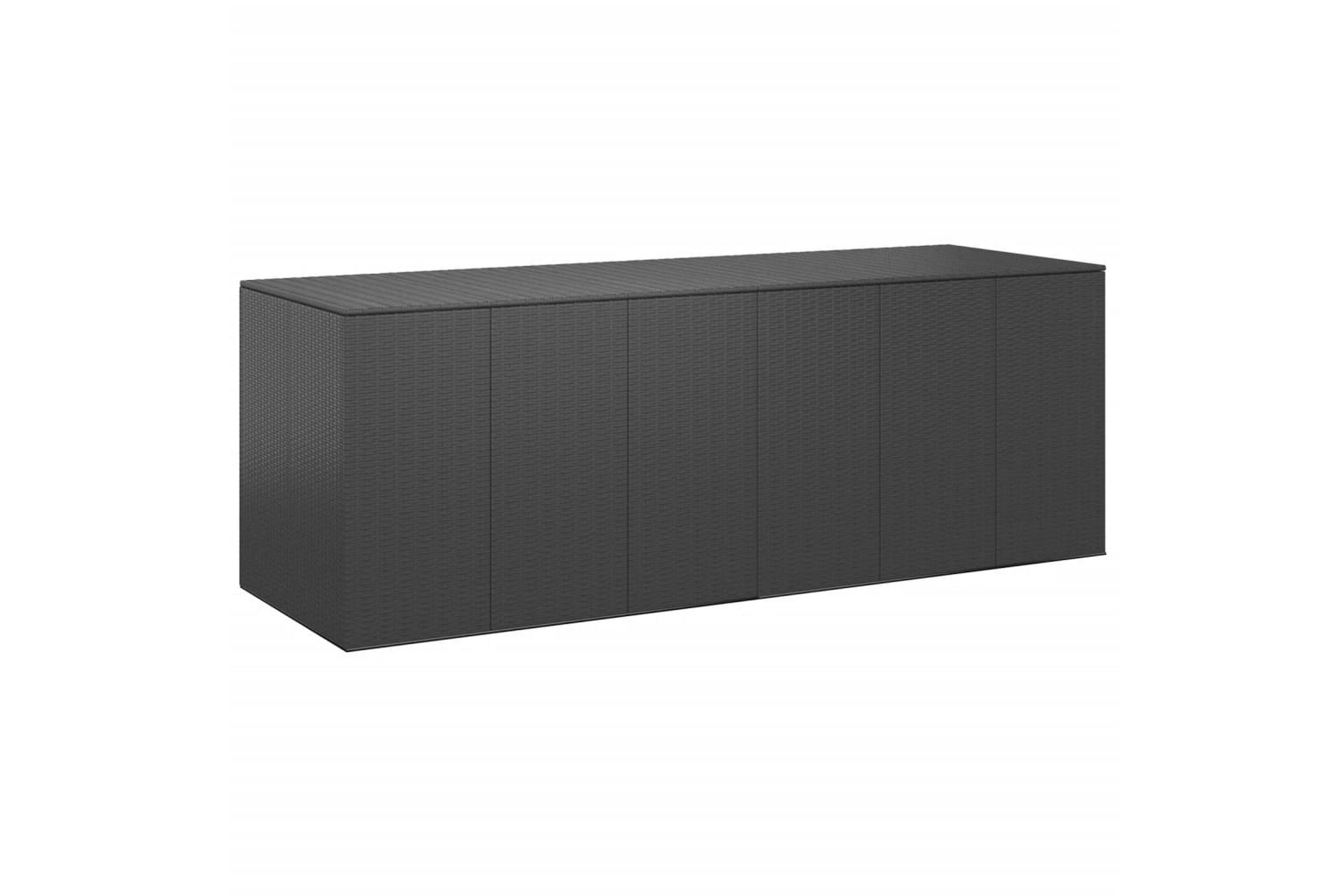 Puutarhan säilytyslaatikko PE-rottinki 291x100,5x104 cm must - Musta