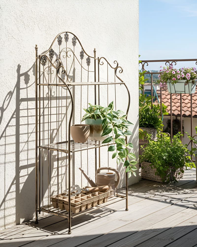 Hylly ulos Visano 59 cm - Musta - Puutarhakalusteet - Tarvikkeet ulos - Muut puutarhatarvikkeet - Hylly ulkokäyttöön