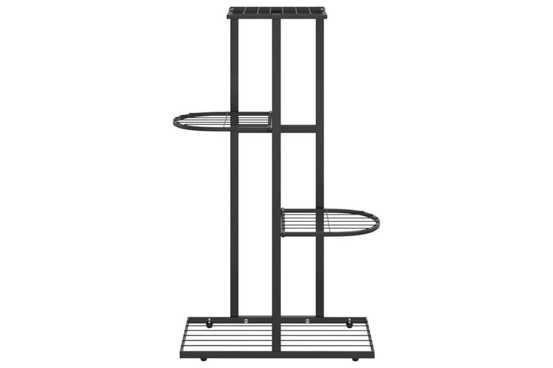 4-kerroksinen kukkateline 43x22x76 cm musta metalli - Musta - Hylly ulkokäyttöön