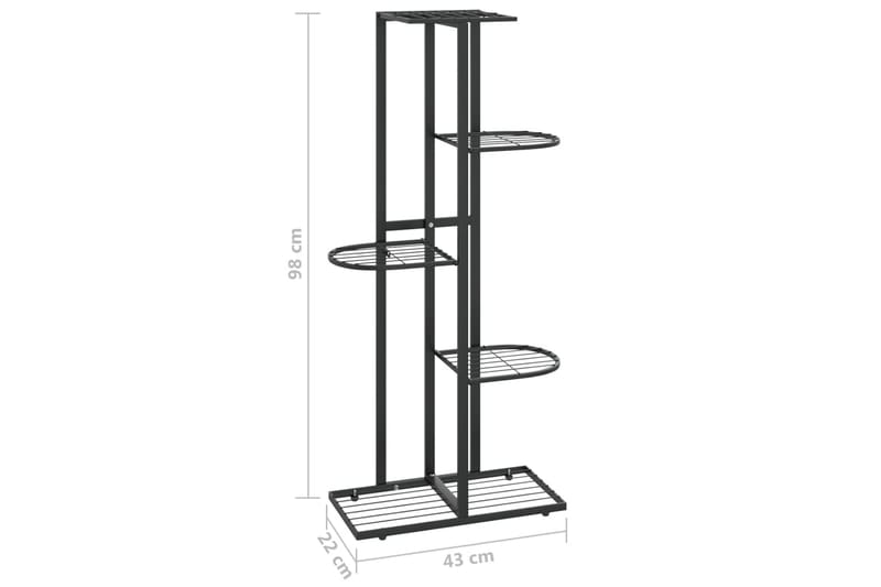 5-kerroksinen kukkateline 43x22x98 cm musta metalli - Musta - Puutarhakalusteet - Tarvikkeet ulos - Muut puutarhatarvikkeet - Hylly ulkokäyttöön