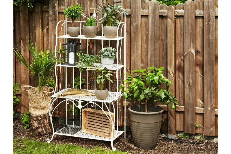 Kasvihylly 4 hyllyä Metalli Vaaleabeige PAVONA - Beige - Puutarhakalusteet - Tarvikkeet ulos - Muut puutarhatarvikkeet - Hylly ulkokäyttöön