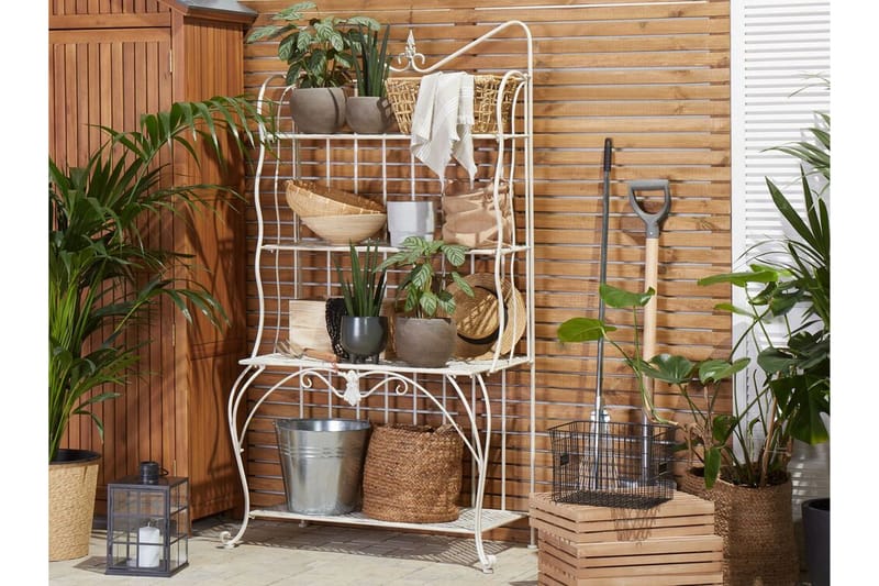 Kasvihylly 4 hyllyä Metalli Vaaleabeige PAVONA - Beige - Puutarhakalusteet - Tarvikkeet ulos - Muut puutarhatarvikkeet - Hylly ulkokäyttöön