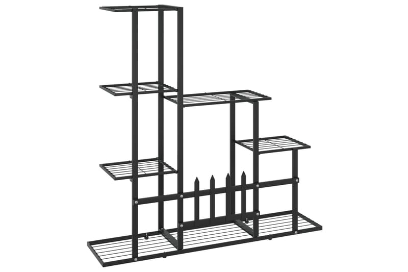 Kukkateline 94,5x25x88 cm musta metalli - Musta - Hylly ulkokäyttöön