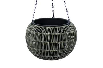 Amppeli Wicker D32xH22 cm Harmaa - Puutarhakalusteet - Tarvikkeet ulos - Muut puutarhatarvikkeet - Ruukut ulkokäyttöön