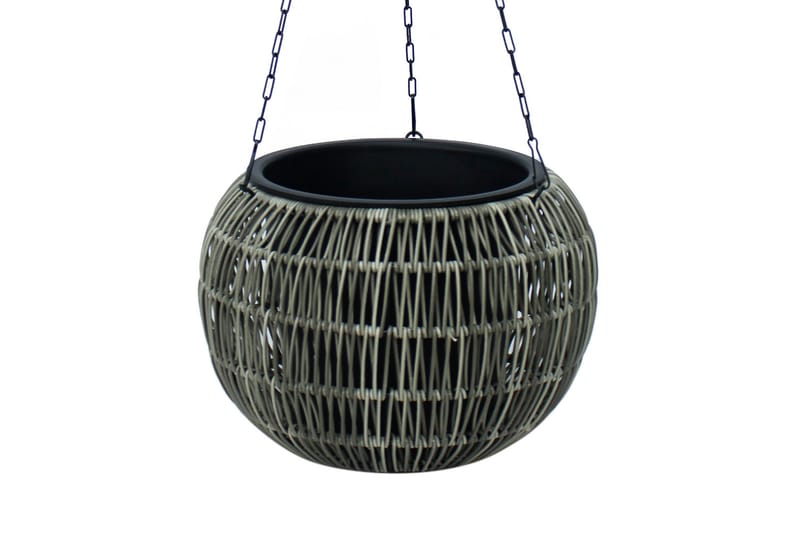 Amppeli Wicker D32xH22 cm Harmaa - Puutarhakalusteet - Tarvikkeet ulos - Muut puutarhatarvikkeet - Ruukut ulkokäyttöön