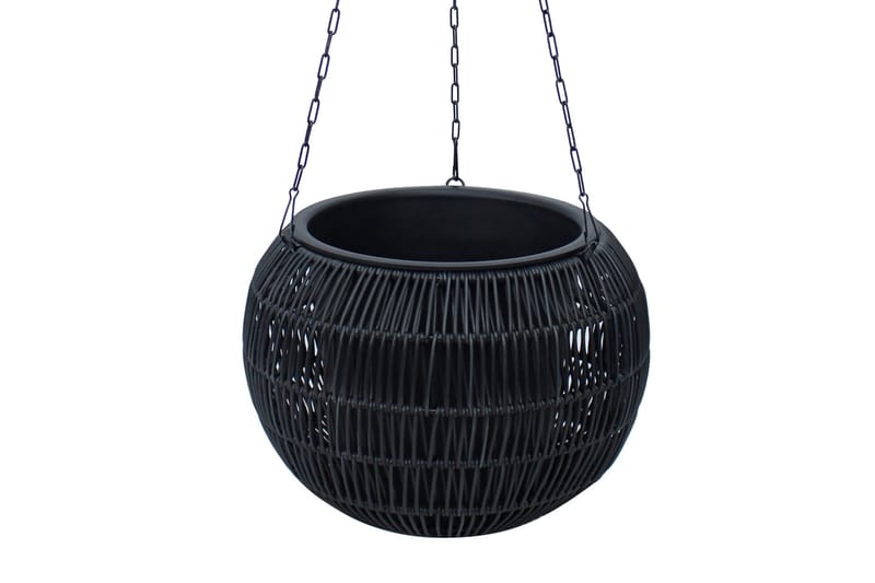 Amppeli Wicker D32xH22 cm Musta - Puutarhakalusteet - Tarvikkeet ulos - Muut puutarhatarvikkeet - Ruukut ulkokäyttöön