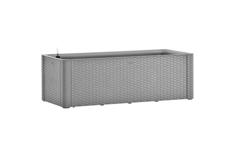Itsekasteleva korotettu kukkalaatikko harmaa 100x43x33 cm - Harmaa - Puutarhakalusteet - Tarvikkeet ulos - Muut puutarhatarvikkeet - Ruukut ulkokäyttöön