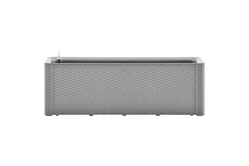 Itsekasteleva korotettu kukkalaatikko harmaa 100x43x33 cm - Harmaa - Puutarhakalusteet - Tarvikkeet ulos - Muut puutarhatarvikkeet - Ruukut ulkokäyttöön