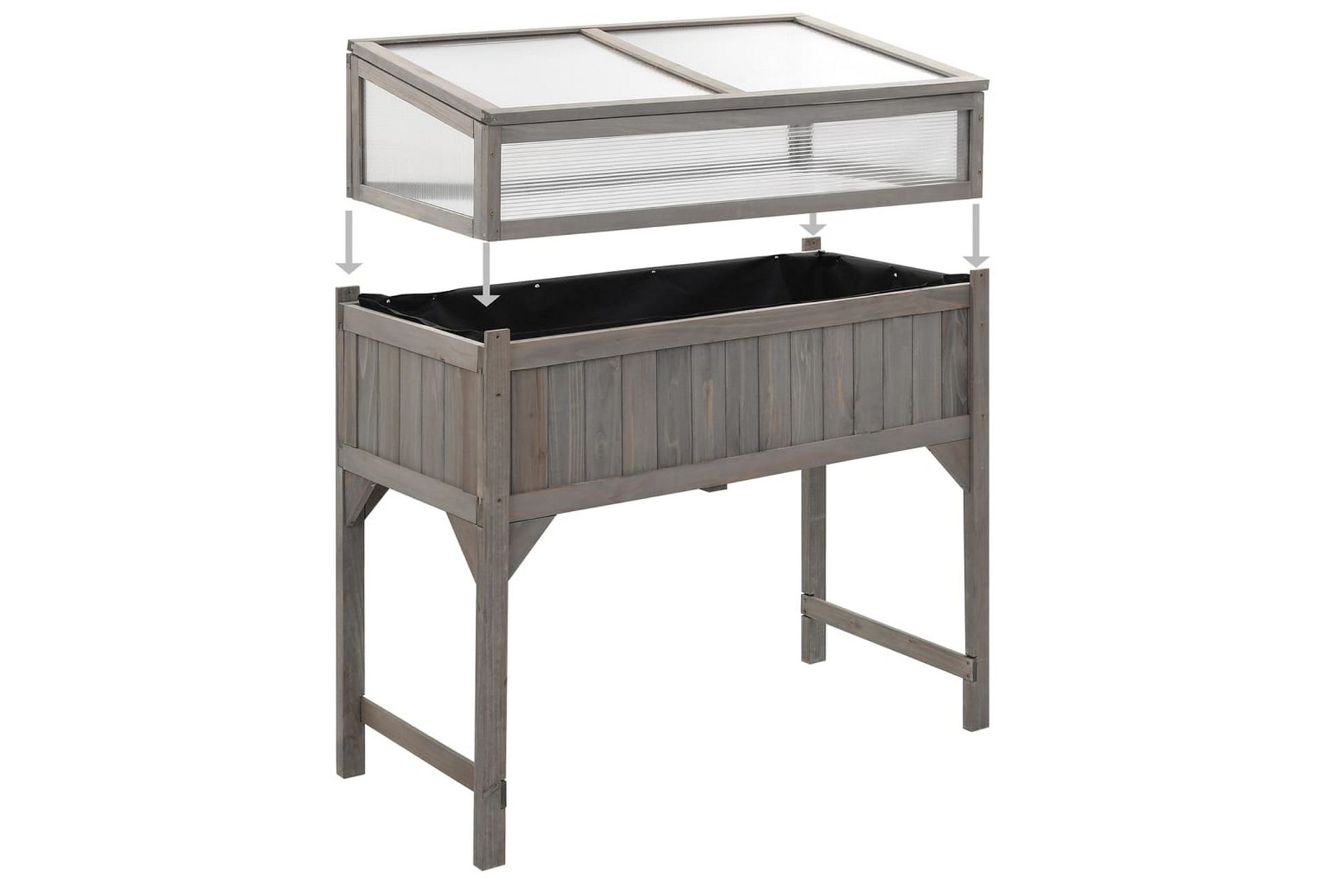 Jalallinen kasvihuoneellinen istutuslaatikko 110x54x120cm - Puutarhakalusteet - Tarvikkeet ulos - Muut puutarhatarvikkeet - Ruukut ulkokäyttöön