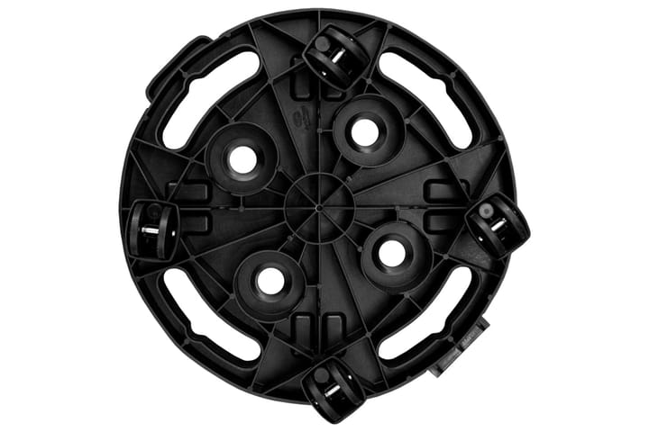 Kasvirullakko pyörillä halkaisija 30 cm musta 170 kg - Musta - Ruukut ulkokäyttöön - Kukkalaatikko