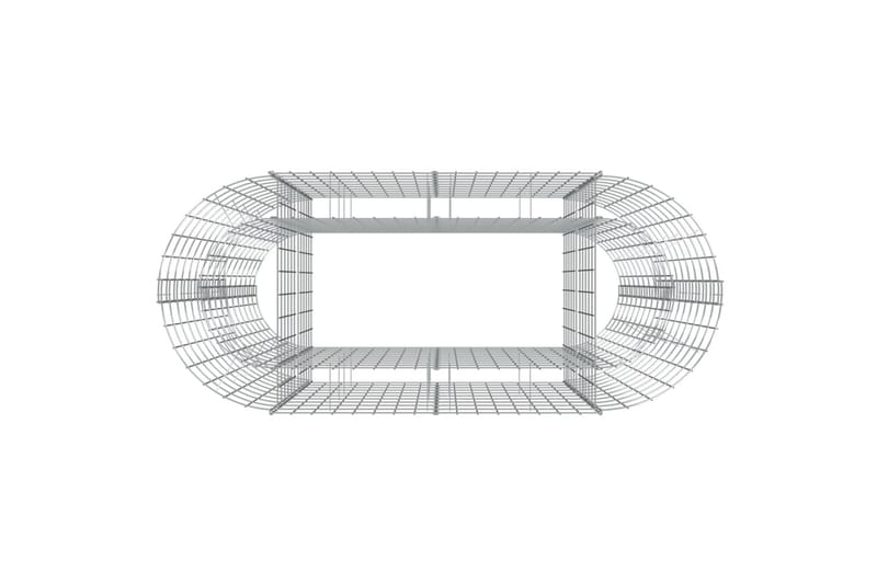 Korotettu kivikori/kukkalaatikko galvanoitu rauta 120x50x100 - Hopea - Ruukut ulkokäyttöön - Kukkalaatikko