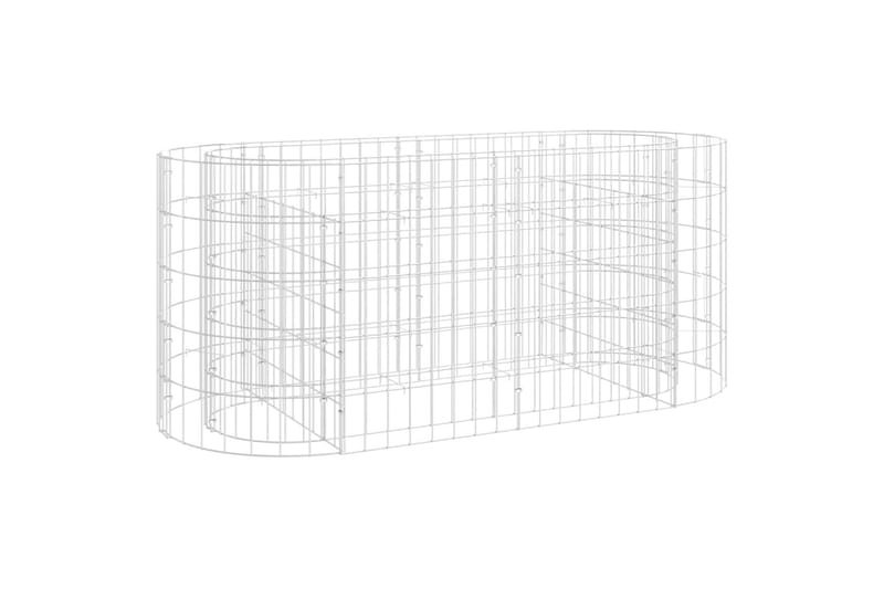 Korotettu kivikori/kukkalaatikko galvanoitu rauta 120x50x50 - Hopea - Puutarhakalusteet - Tarvikkeet ulos - Muut puutarhatarvikkeet - Ruukut ulkokäyttöön